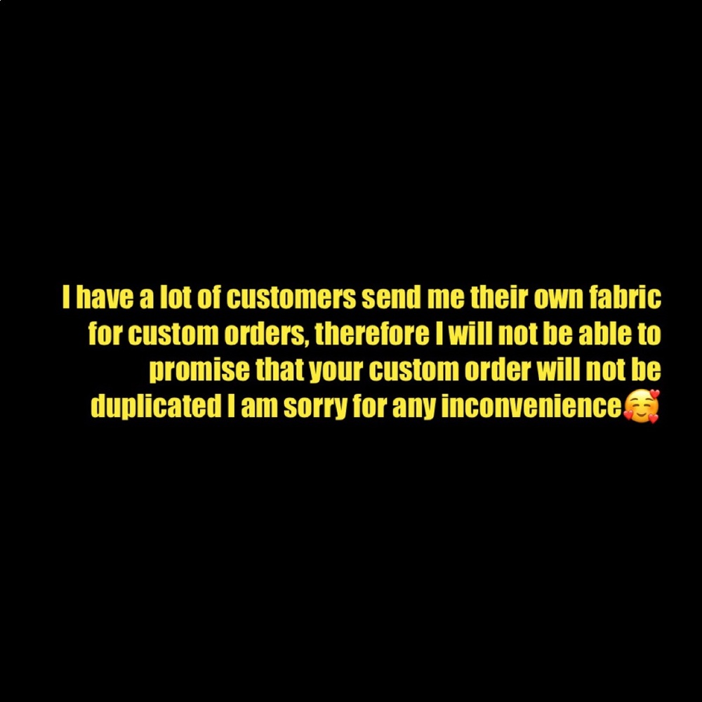 Custom outfits made to order
